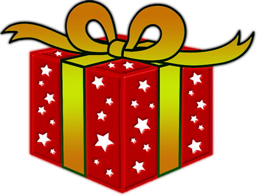 Red Gift Box Png Image - Transparent Background Present Clipart (506x385)