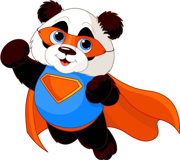 Panda Bears Cartoon Animal Images Free To Download - Superhero Panda (600x600)