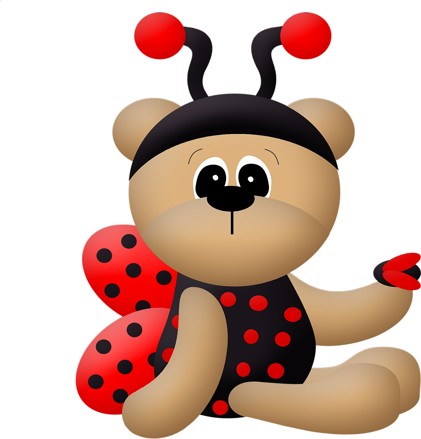 Ladybug Dress Bears Clip Art Oh My Baby Best Bottles - Rote Und Schwarze Runder Aufkleber (1600x1524)