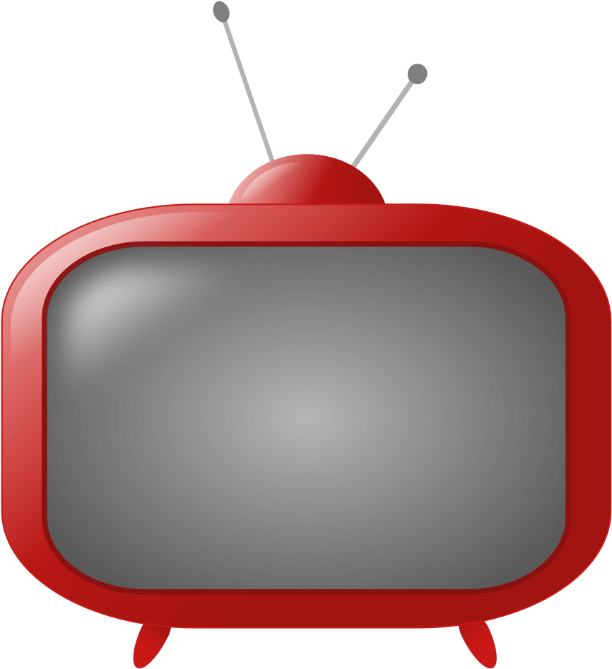 Old Style Tv - Red Tv Vector Png (919x1000)