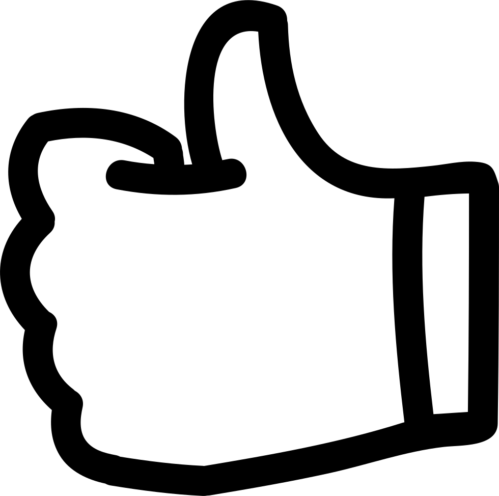 Like Thumb Up Hand Drawn Symbol Outline Comments - Free Icon Thumbs Up (980x974)
