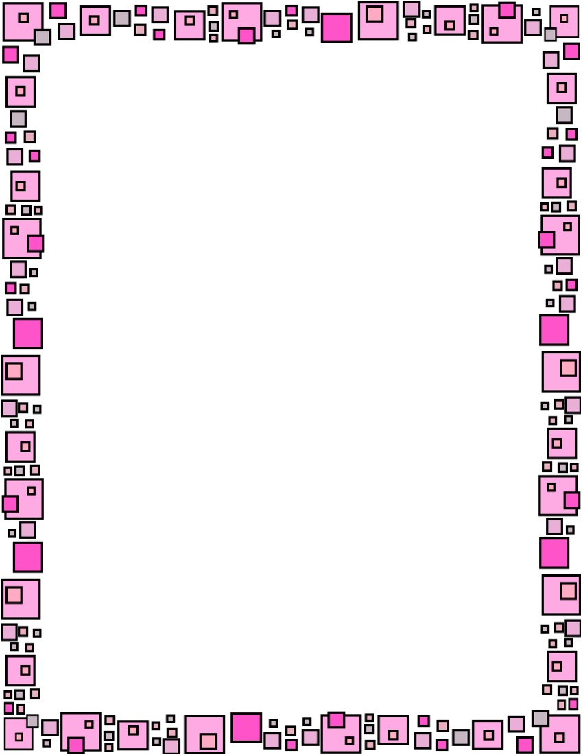 School Border Design Clipart - Pink Png Photo Frames (850x1100)