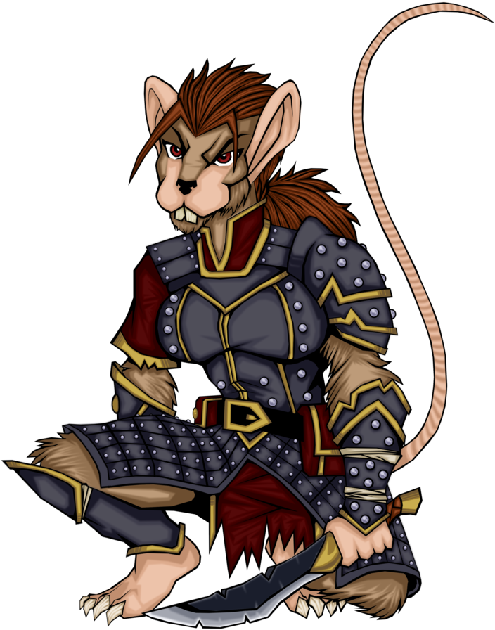 Female Were Rat Colored By Redmonkey-da - Wererat (801x997)