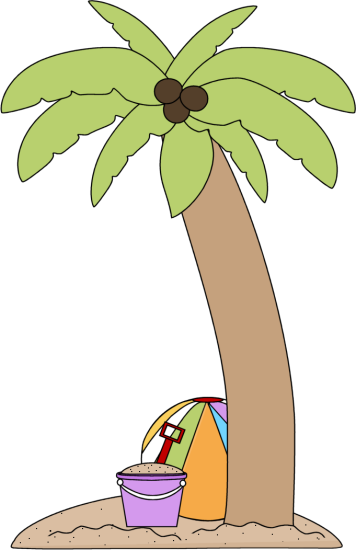 Palm Tree And Beach Toys Clip Art - Printable Beach Toys Clipart (356x550)