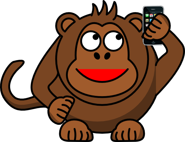 Monkey Mother Iphone Clip Art At Clker - Cartoon Monkey (600x461)