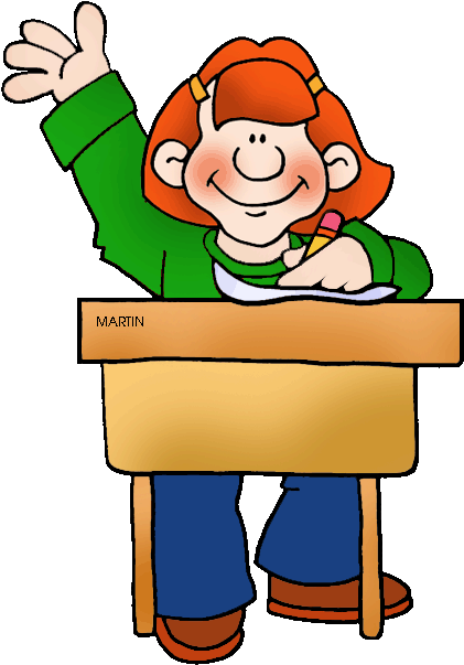 Student At Desk Clipart School Clip Art Phillip Martin - Phillip Martin Clipart School (455x648)
