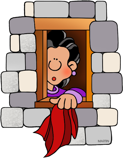 Phillip Martin Free Clip Art Rahab - Rahab And The Spies Clipart (515x648)