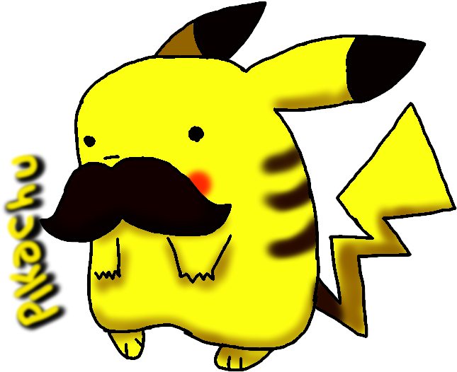 Moustache Pikachu By Kira 439 Star - Cartoon (800x600)