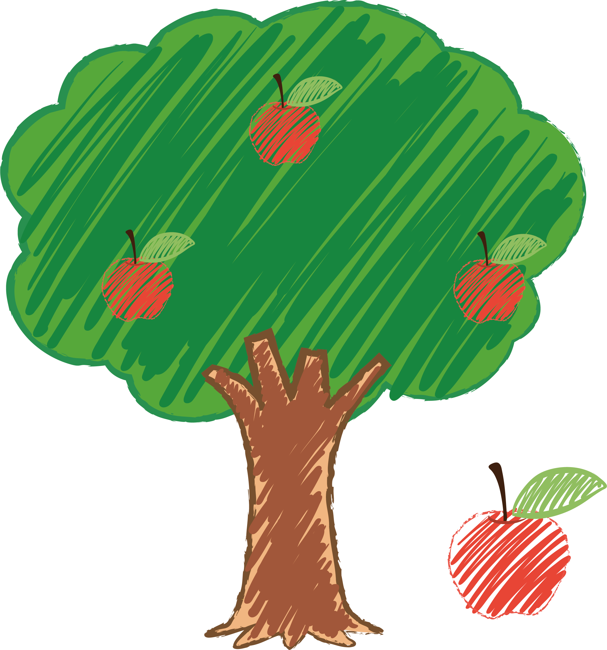 Tree Apple Drawing - Tree Apple Drawing (2326x2488)