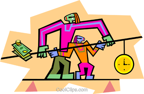 Balancing Time And Money Royalty Free Vector Clip Art - Cartoon (480x316)