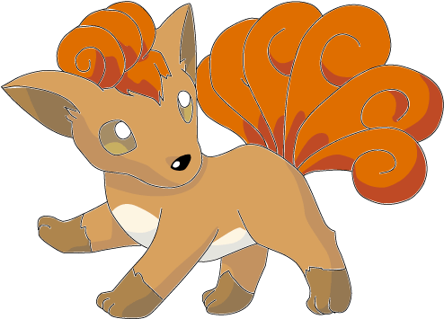 Pokemon Clipart Red Orange - Pokemon Vulpix (500x397)