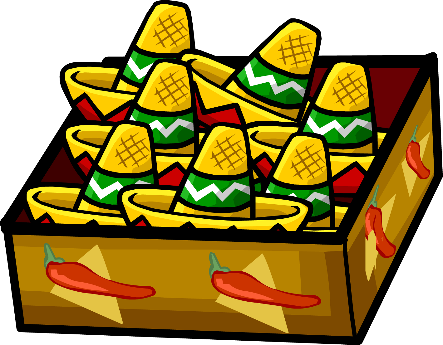 Winter Fiesta 2009 Mini Sombrero Box - Club Penguin (1419x1106)