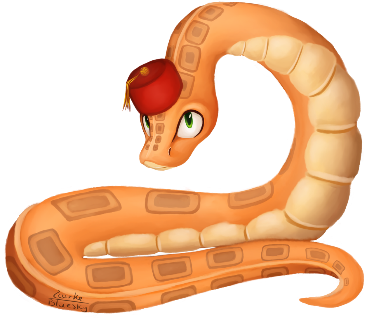 Fez Snake By Laerke-bluesky - Cartoon (1600x1280)