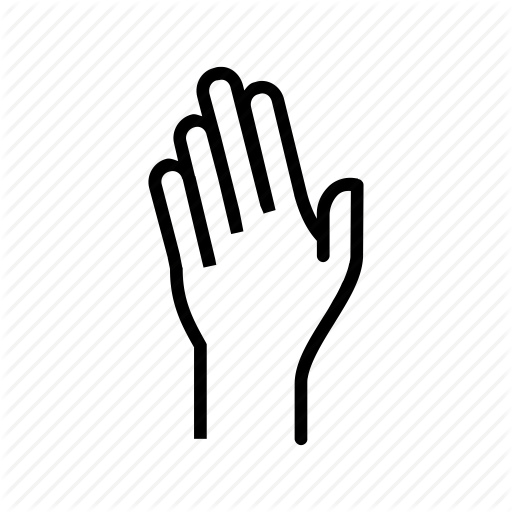 Fingers, Hand, Raise, Raising, Wave Icon - Coloring Book (512x512)
