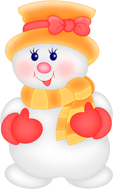 Merry Christmas - Orange Snowman Clipart (700x700)