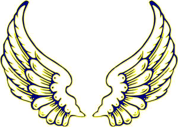 How To Set Use Blue And Yellow Wings Svg Vector - Angel Wings Coloring Pages (600x429)