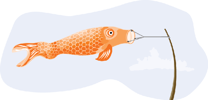 Japanese Fish Kite - Fish Kite Clipart (710x341)