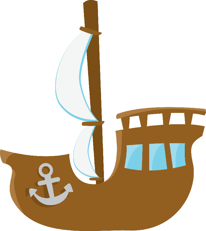 Piratas - Minus - Pink Pirate Ship Clipart (805x900)