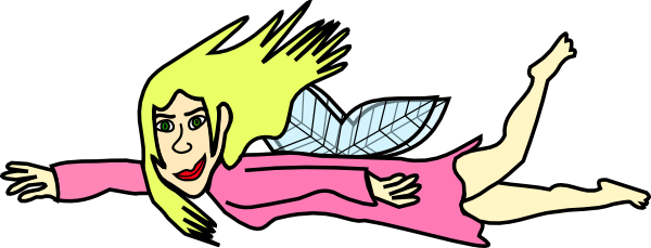 Fairy Girl Flying Clip Art - Girl Flying Clipart (850x340)