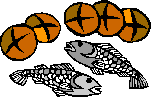 Loaves And Fishes Clipart (500x322)
