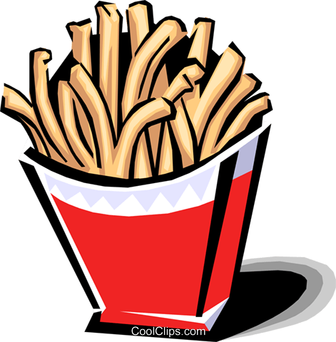 French Fries Royalty Free Vector Clip Art Illustration - Fried Clipart (471x480)