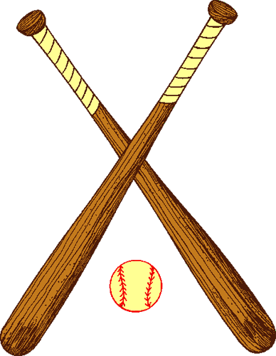 Baseball And Bats By Clipartcotttage - Baseball Bat Tattoo (388x500)
