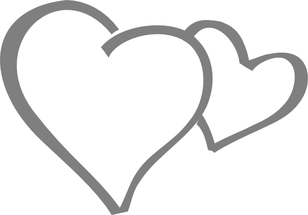 Double Heart Clipart Black And - Heart (600x420)
