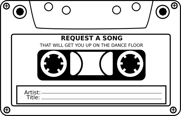 Wedding Song Request Clip Art - Cassette Tape Clip Art (600x385)