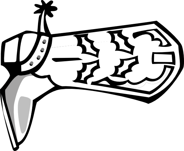 Cowboy Boot Clip Art - Cowboy Boot Clip Art Black And White (600x493)