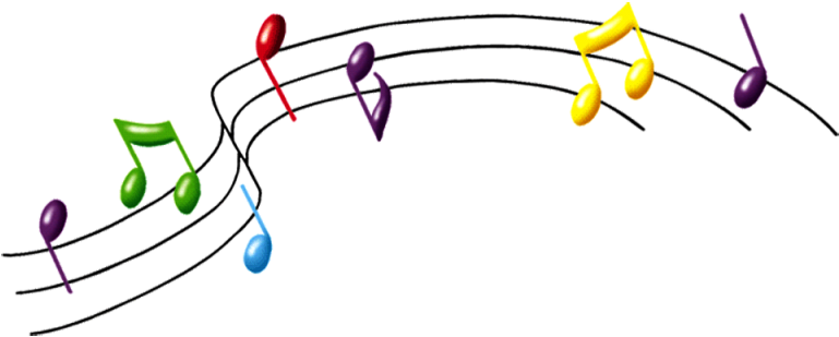 Pin Music Notes Clipart Colorful - Music Notes Transparent Background Png (800x338)