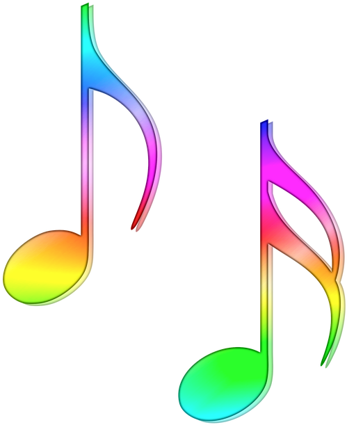 Pin Music Notes Clipart Colorful - Semicorchea Colores (583x720)