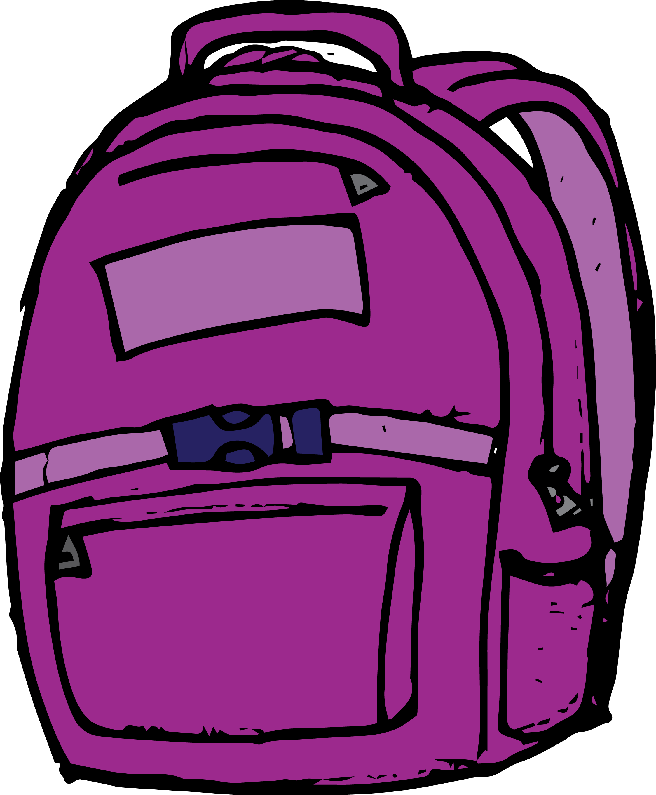Backpack Clipart Travel Backpack - Violet Bag Clip Art (2248x2723)