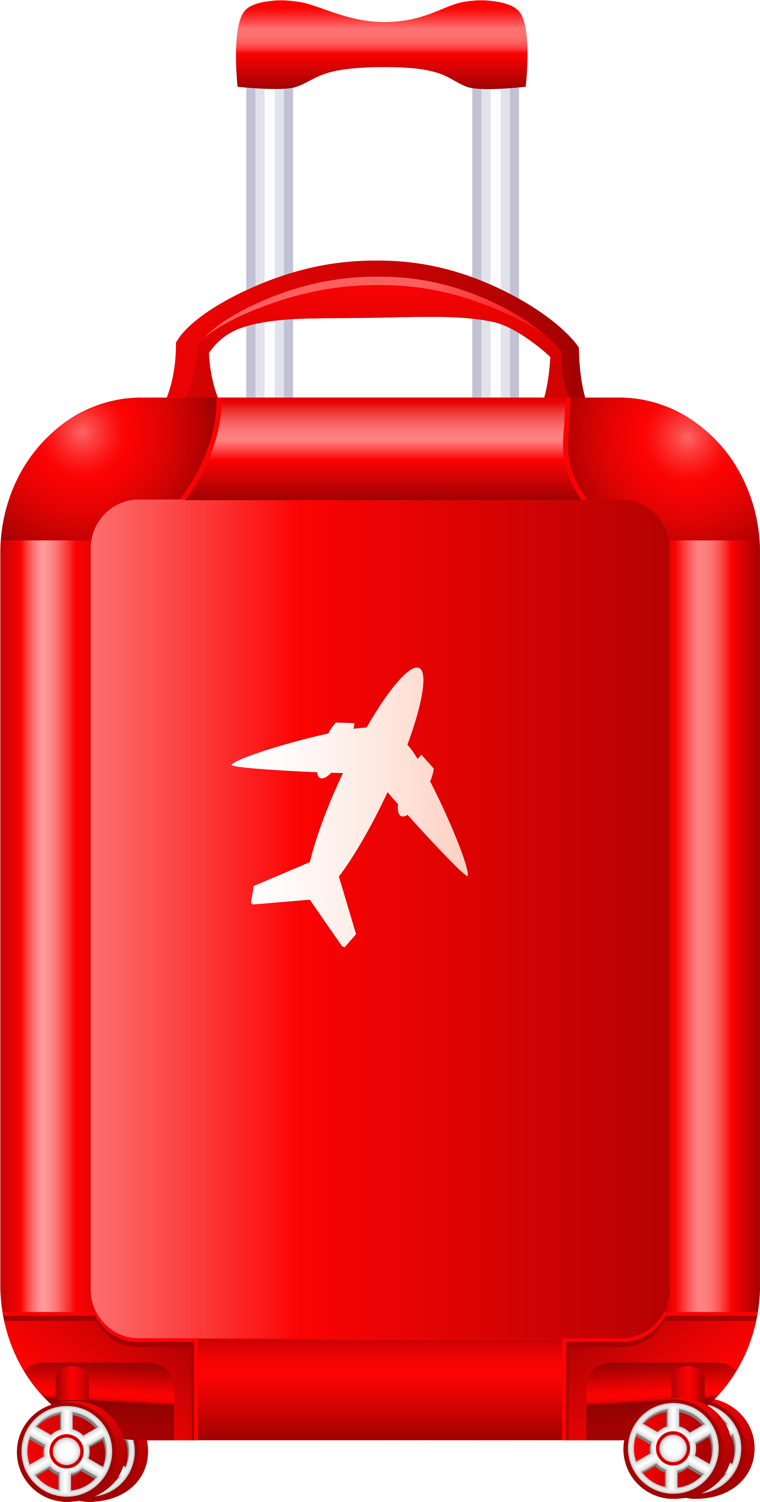 Red Clipart Luggage - Suitcase Png Transparent (2530x5000)