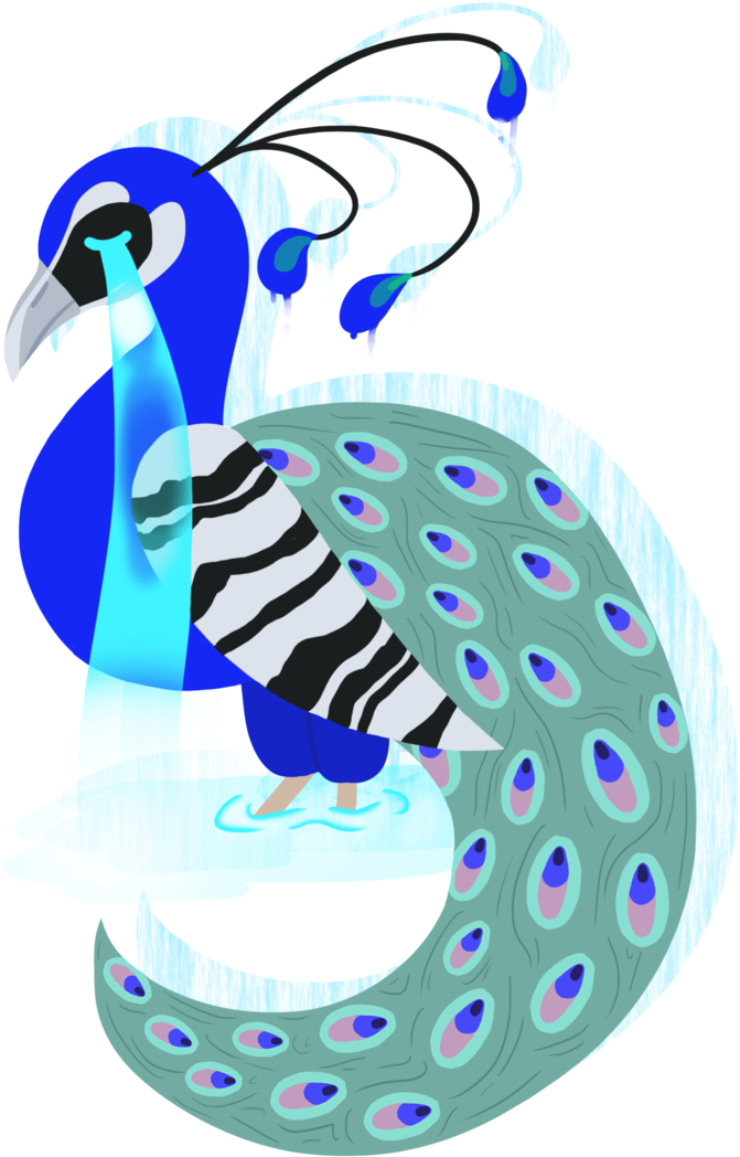 ''ghostly Peacock That Never Stops Crying'' By Ktluvsart - Illustration (730x1095)