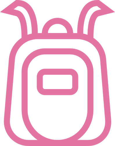 Backpack Clipart Pink Backpack - Icon Purple Backpack Png (396x500)