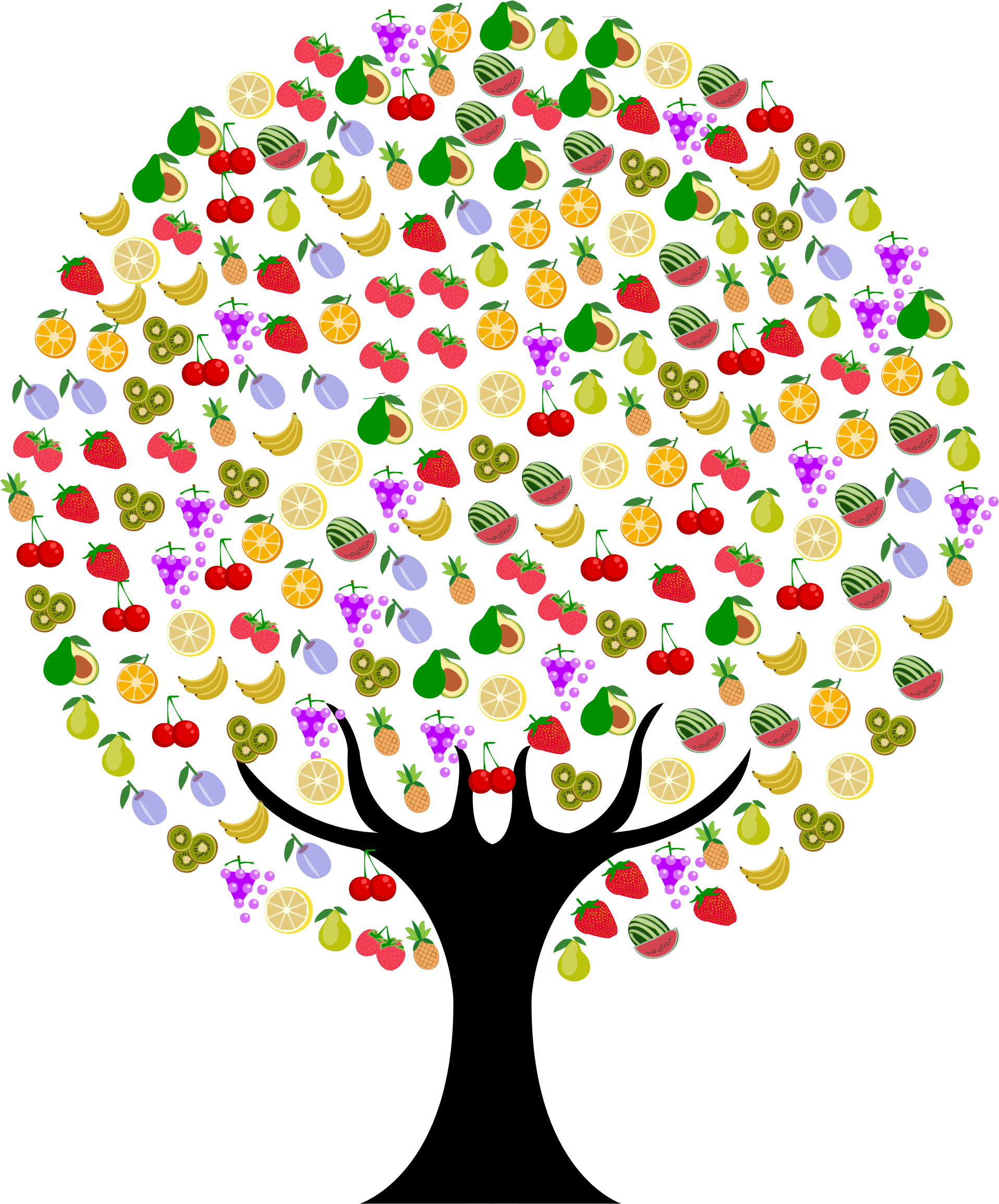 Clipart Fruit Tree Rh Openclipart Org Fruit Tree Clip - Fruit Tree Png (1916x2309)