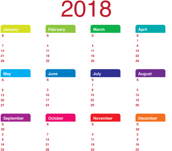 2018 Transparent Calendar Png Clipart Picture - Calendar 2018 Transparent (600x528)