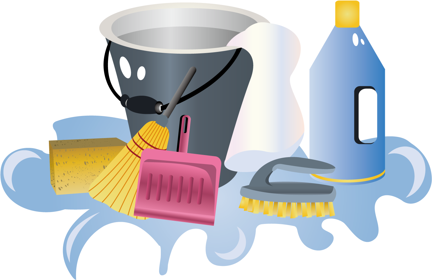 Vector Bucket Wash - Cleaning Pail Vector Png (1500x1500)