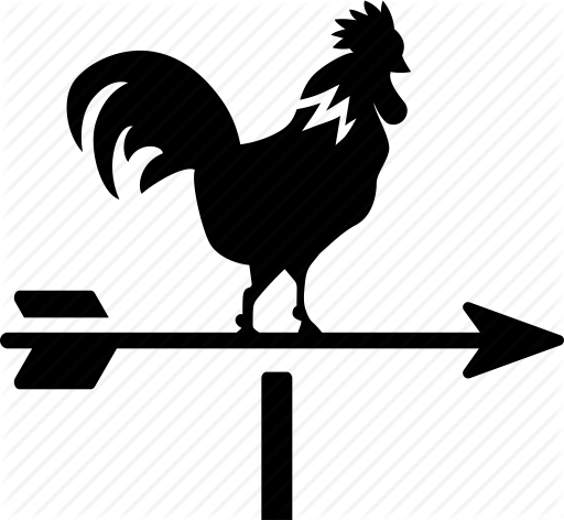 Rooster Clipart Compass - Chicken Direction (512x472)