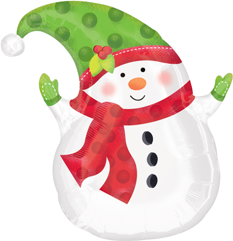 18" Winter Snowman Shape Foil Balloon - Amscan Winter Snowman Balloon - 18 Inch Foil (500x500)