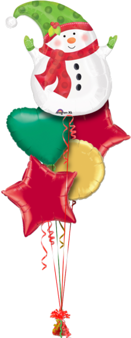 Jolly Christmas Snowman Christmas Balloon - 18 Shape Winter Snowman (286x686)