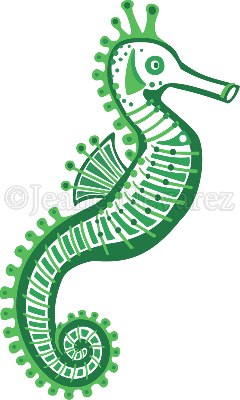 Stylized Fantasy Seahorse Purely Vector Work, No Preliminary - Stylized Fantasy Seahorse Purely Vector Work, No Preliminary (480x800)