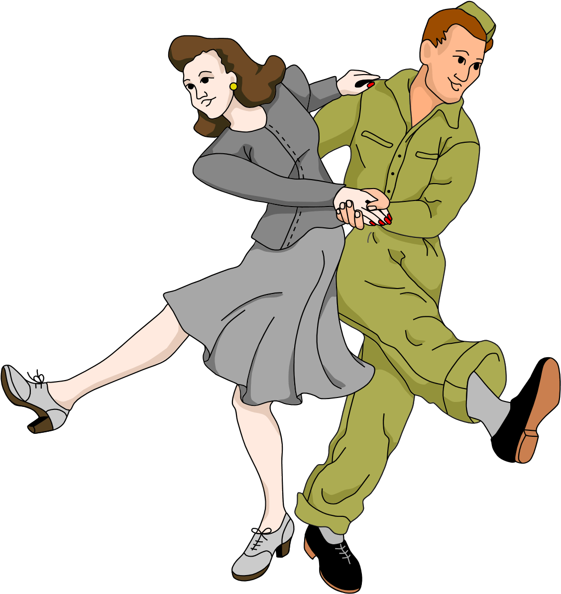 1940s Dance Clipart Free - Swing Ww2 Dance (1275x1275)