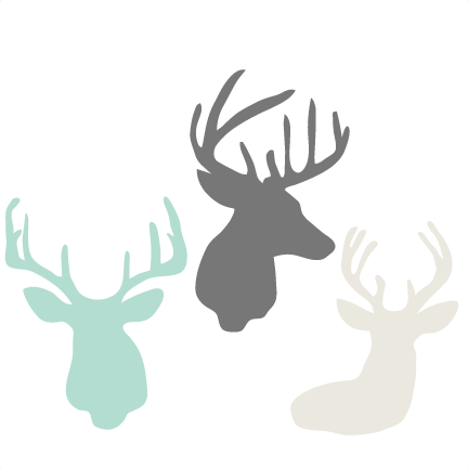 Deer Head Set Svg Cutting Files For Scrapbooking Cute - Reindeer Backgrounds (432x432)