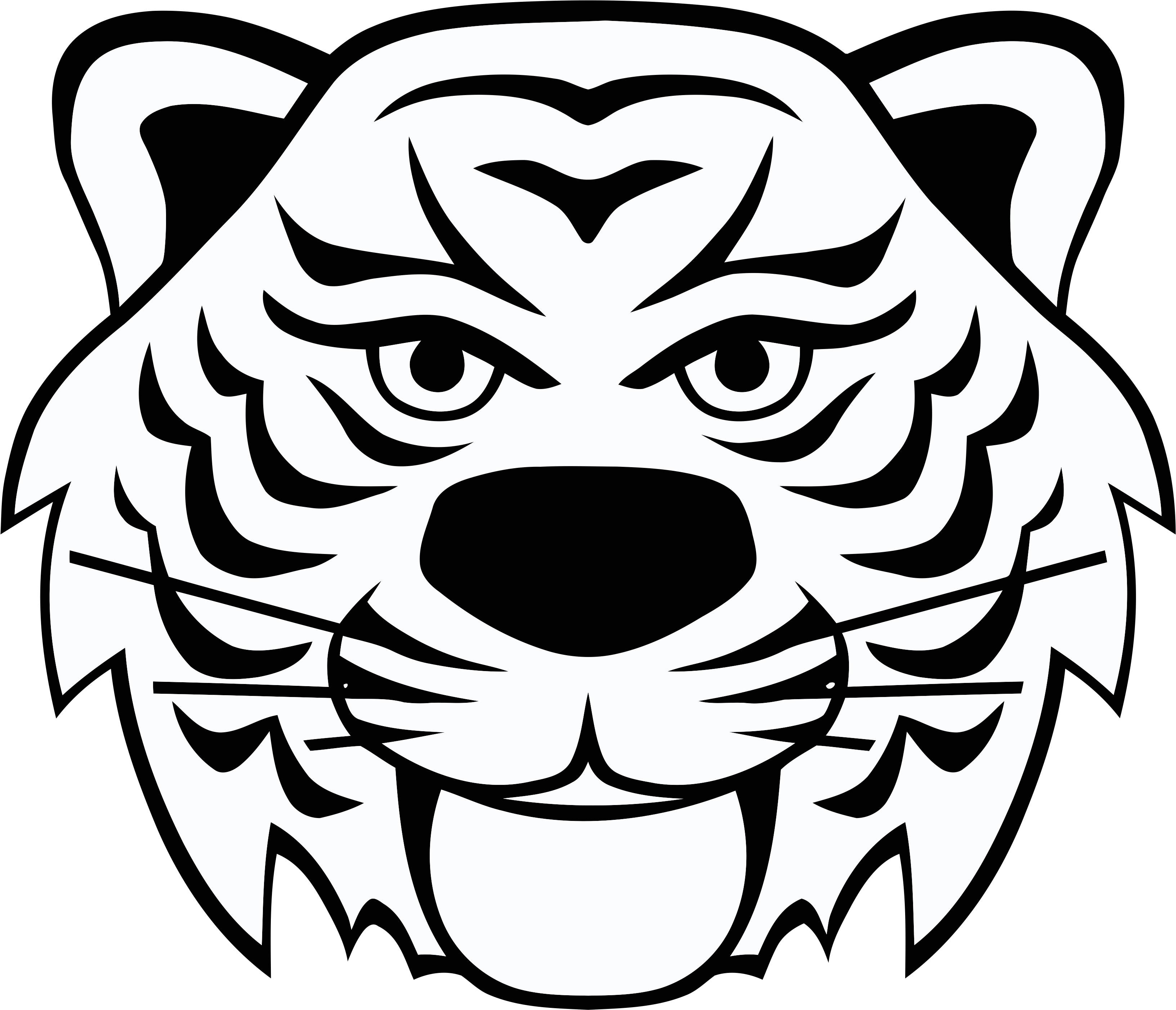 Tenny Logos - Black And White Tiger Face Logo Png (3336x2864)