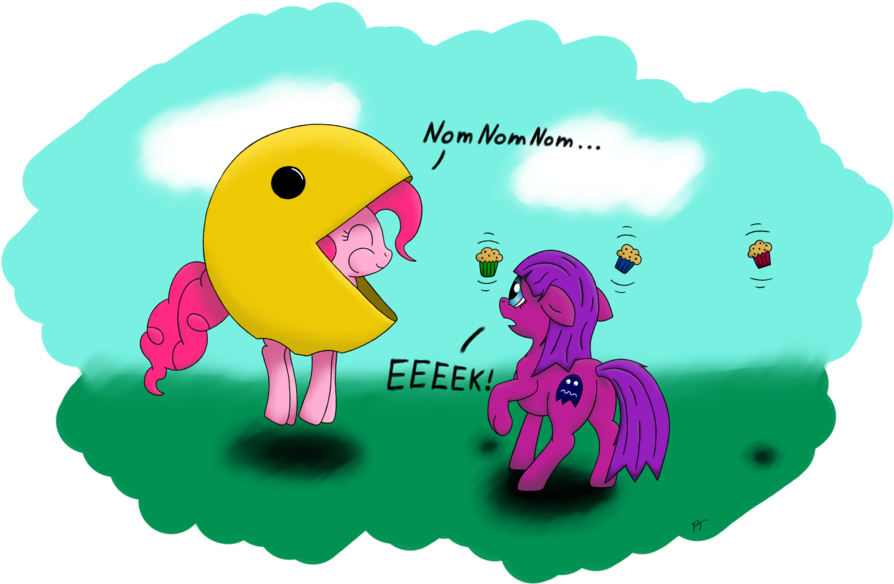 Pacman Pie And Scaredy Ghost By Sesambrot - My Little Pony Pacman (900x606)