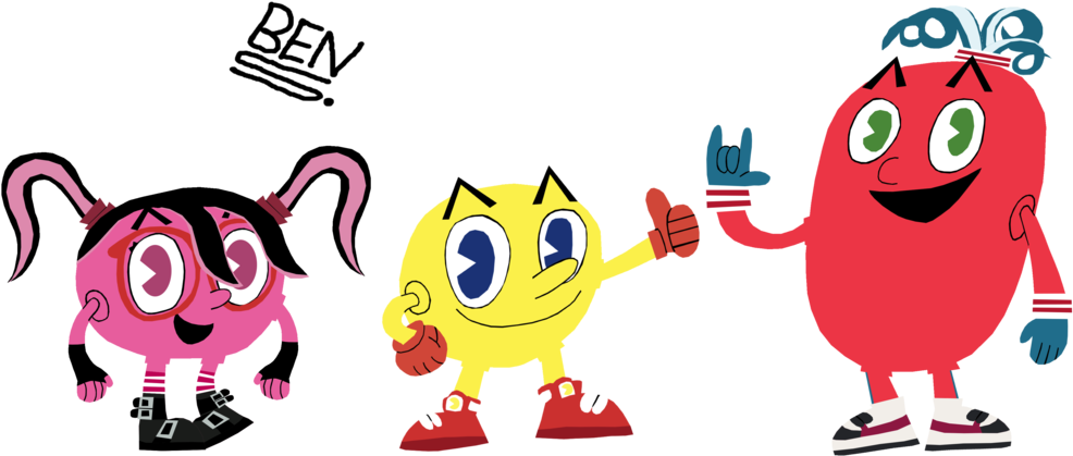 Pac-man And Friends By Democomics - Cartoon (1024x450)