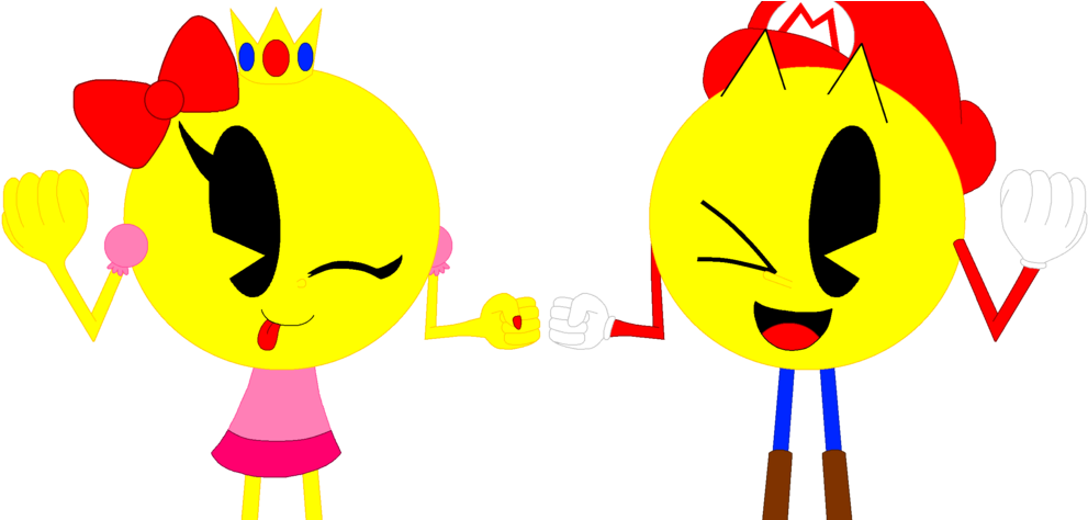 Pac Man And Ms Pac Man's Mario And Peach Cosplay By - Pac-man (1024x473)