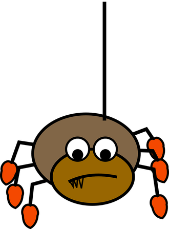 The Itsy Bitsy Spider Climbed The Wall Of My Room Hovering - Araña Colgando Png (330x447)