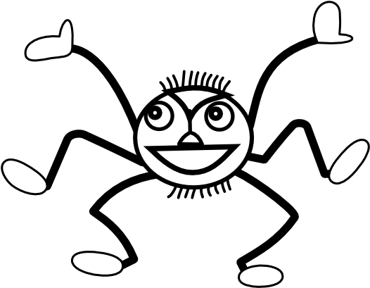 Spider Clip Art Black And White - Spider Black White Drawing (555x438)